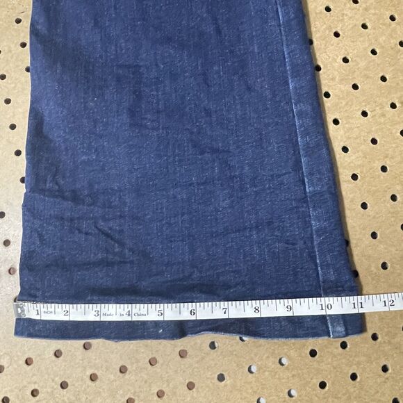 Spanx Jeans Women 1X (36x37) BLue Mid Wash Pull On Flare Stretch Denim Long Tall - Picture 10 of 10